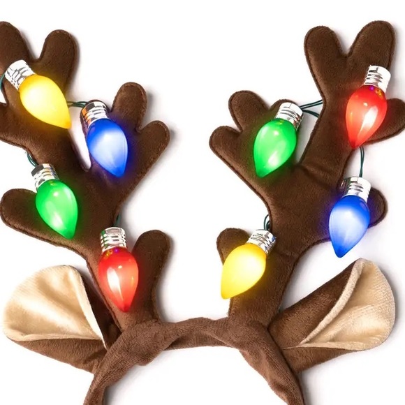 Nu Shuz Holiday Light Up LED Santa’s Reindeer Antler Christmas Headband - Picture 3 of 3
